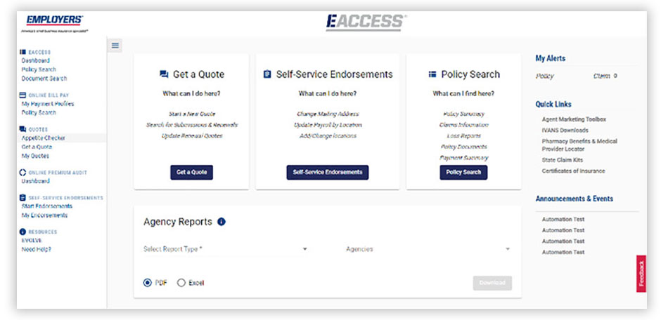 EACCESS Online Account Dashboard