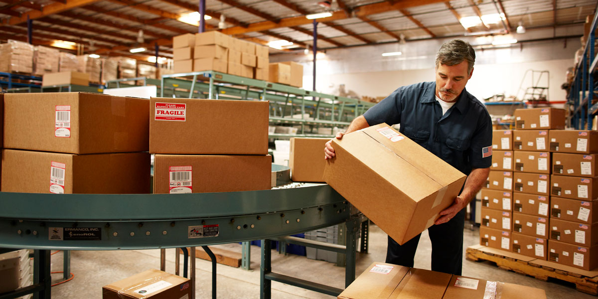 Man working in a warehouse