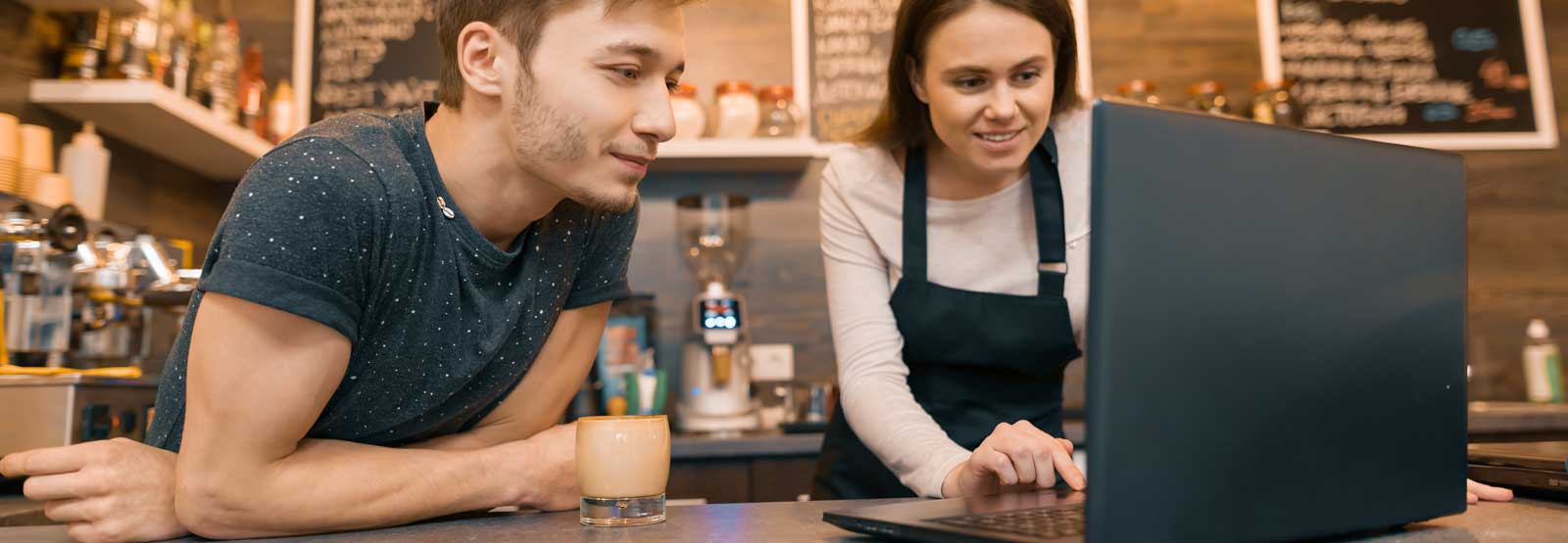 People at work find workers compensation policy on his tablet