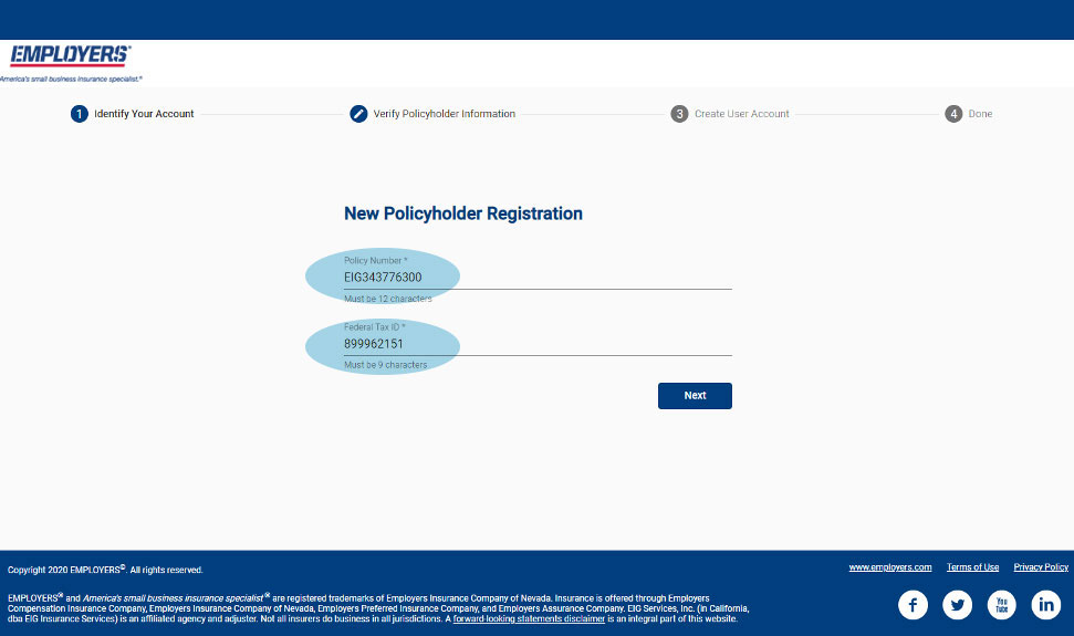New Policy Registration Screenshot Shows Policy Number