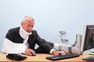 Injured Worker at Computer